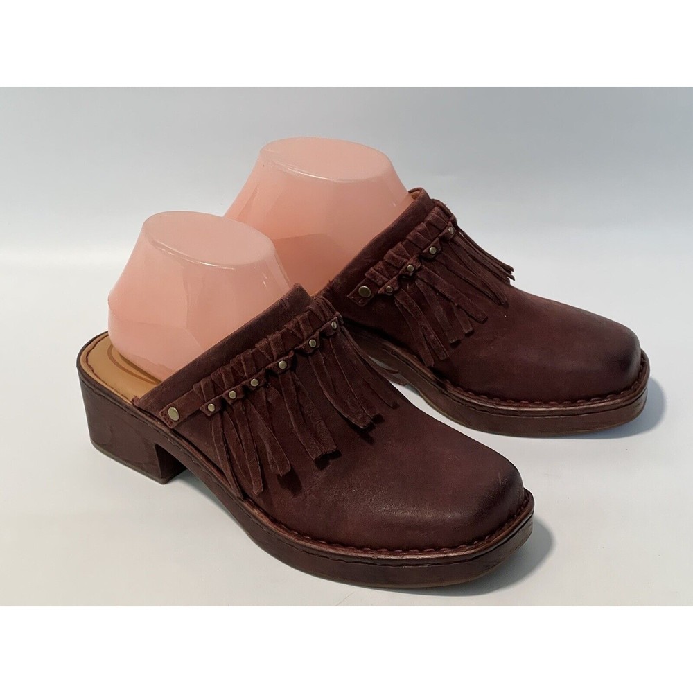 BORN Cowboys Mules Slip On Slide Shoes Studded Sz 8 M